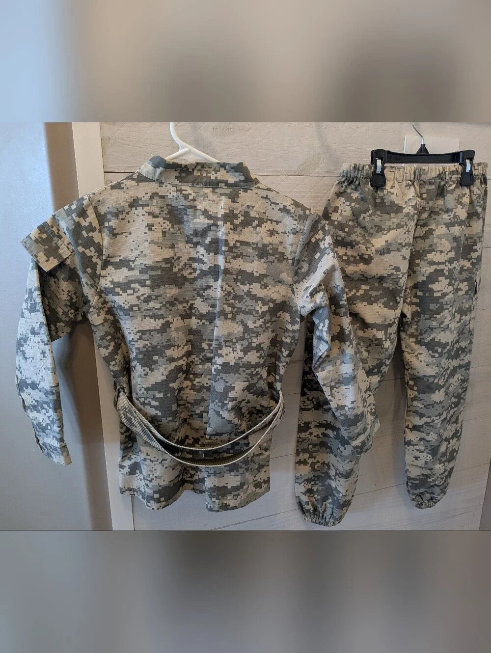 🪖 US ARMY Costume- Jacket & Pants Set W/ Cap & Belt; Size: 8-10 Y